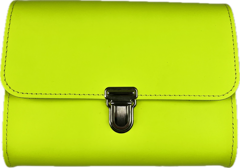 Leder Umhängetasche Roma neon gelb